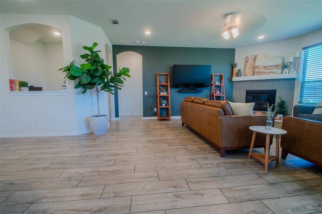 Living room and office