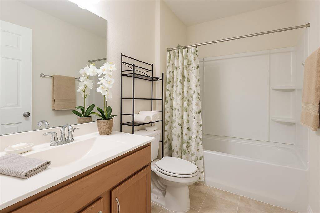 Full Third Bath Upstairs – Convenient and beautifully designed