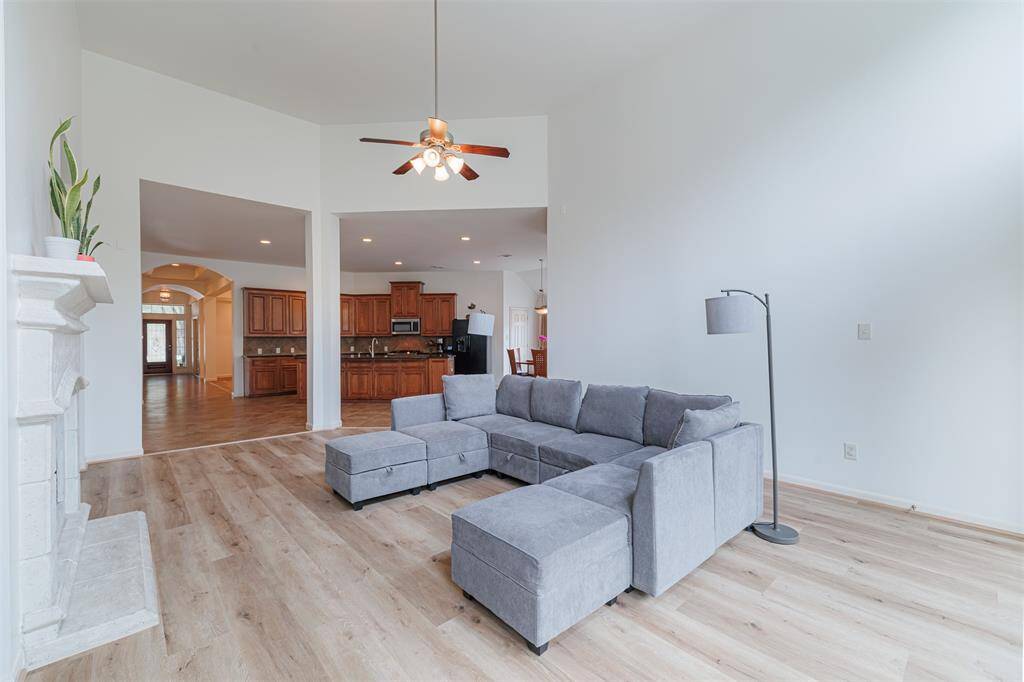 Another view of the family room looking towards the kitchen and the entry.
