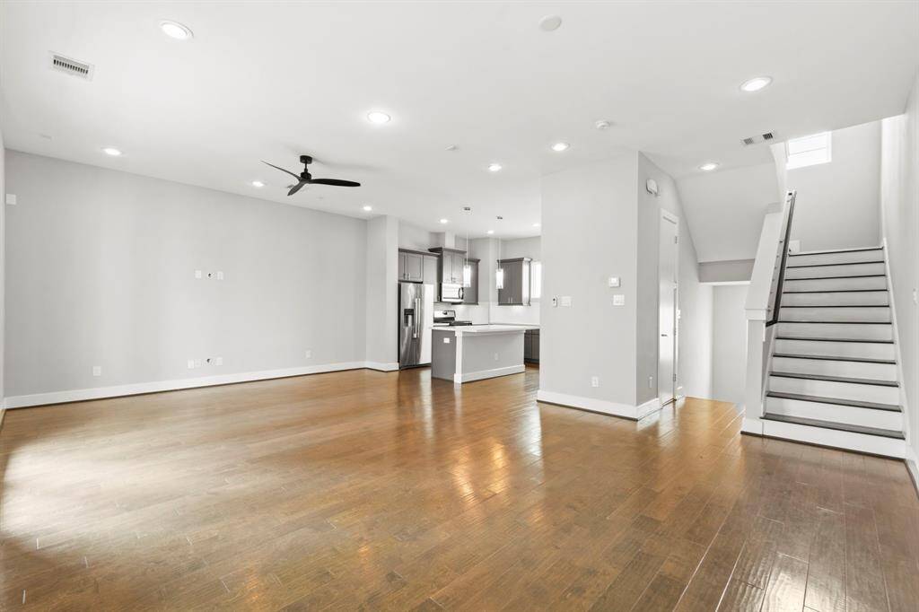 Second floor- open concept dining and living room