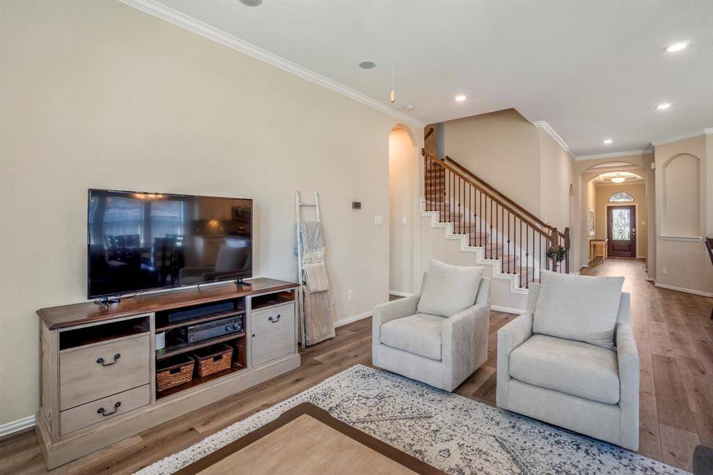 View from the Family Room to the stairs and hallway to the Bedrooms