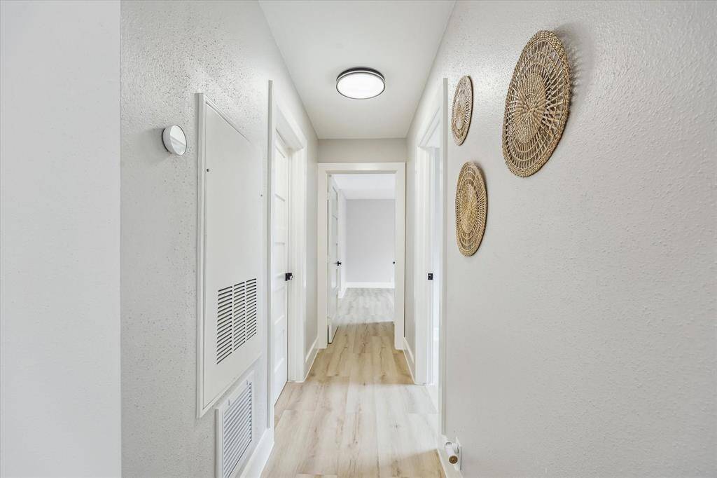 Down the hallway are two bedrooms and two full bathrooms.  Great roommate layout.