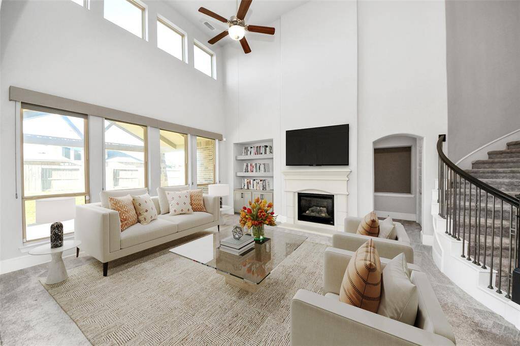 virtually staged living area