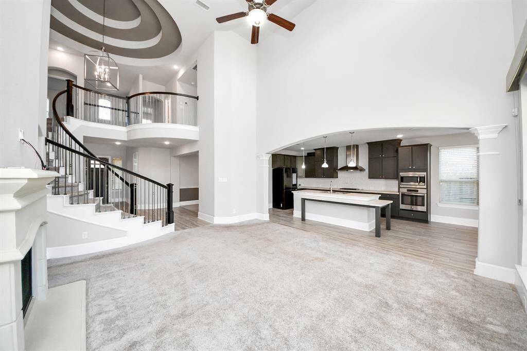 living area opens to the kitchen