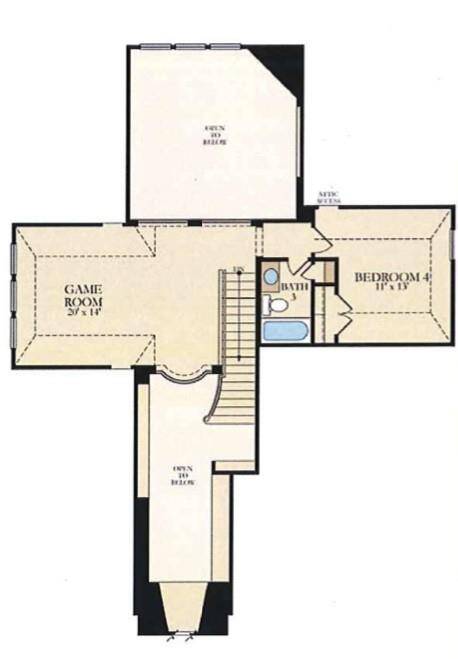 Second floor features the fourth bedroom, bedroom, and loft