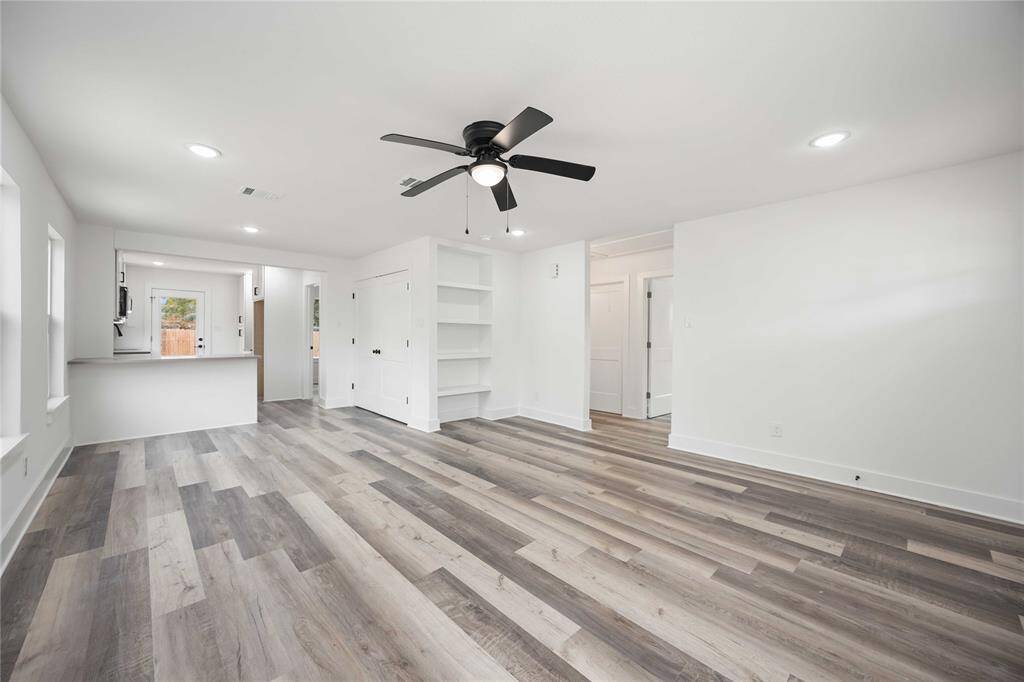 Open concept kitchen and living area with a perfect flow of one space to another.