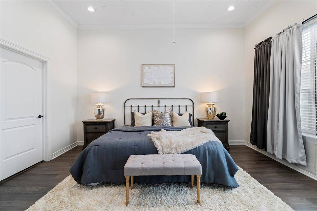 Peaceful owner’s suite offers comfort, privacy, and a walk-in closet.
