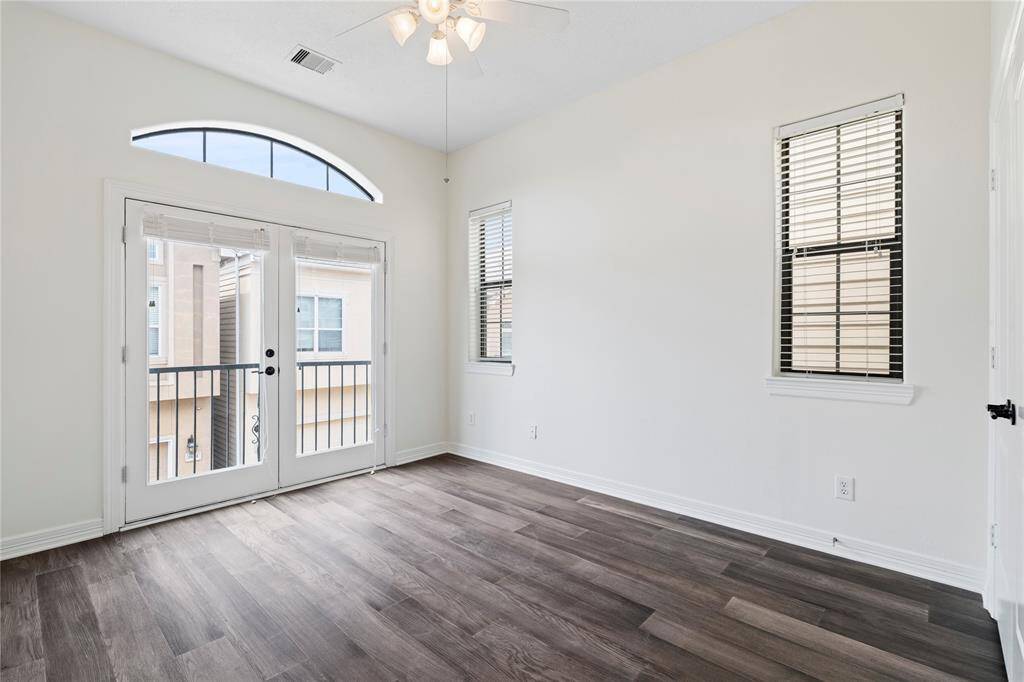 Engineered wood floors extend into the upstairs bedrooms, combining style with durability.
