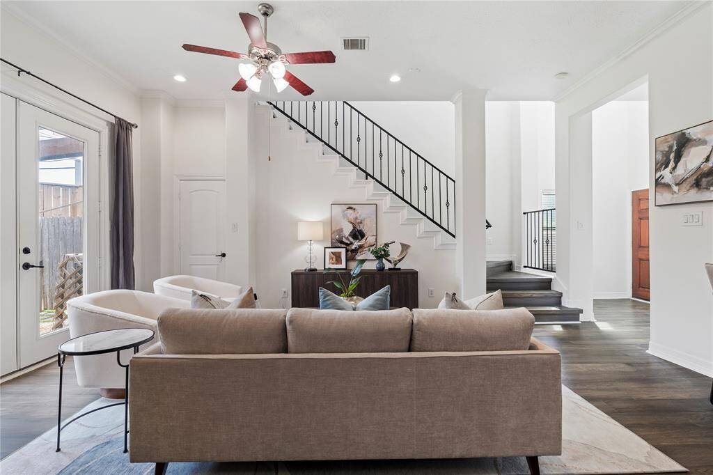 Central living space anchored by natural light and flexible layout potential.