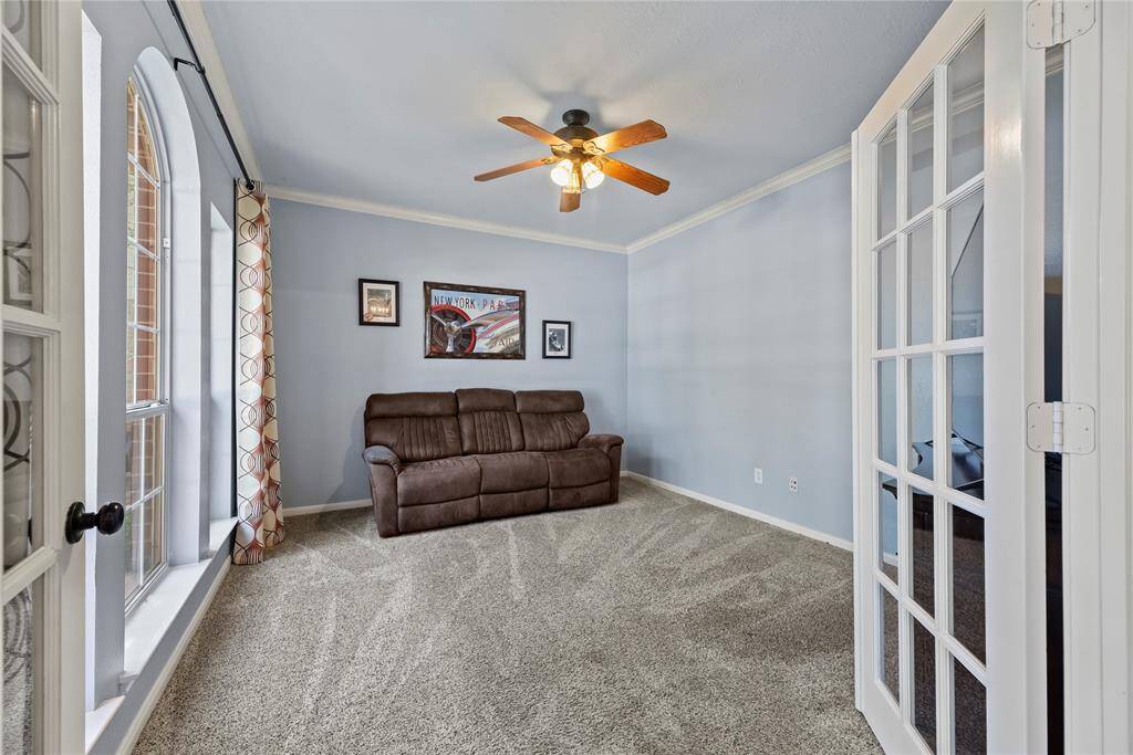 Sequestered with French doors, the 1st floor office may be utilized for telecommuting or running a successful online business. For those continuing their education, it may also serve as a distance learning area and study.
