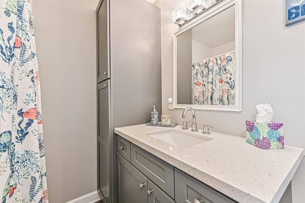 Quartz counter top on vanity -main level