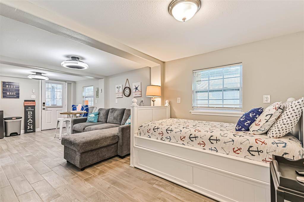 Additional sleeping area adjacent to living space on ground level