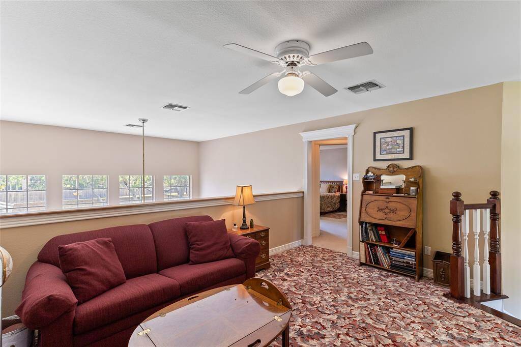 Versatile upstairs loft (19x12) offers the perfect second living area or flex space with access to two bedrooms & a full bathroom—ideal for lounging, studying, or creating your own personalized retreat.