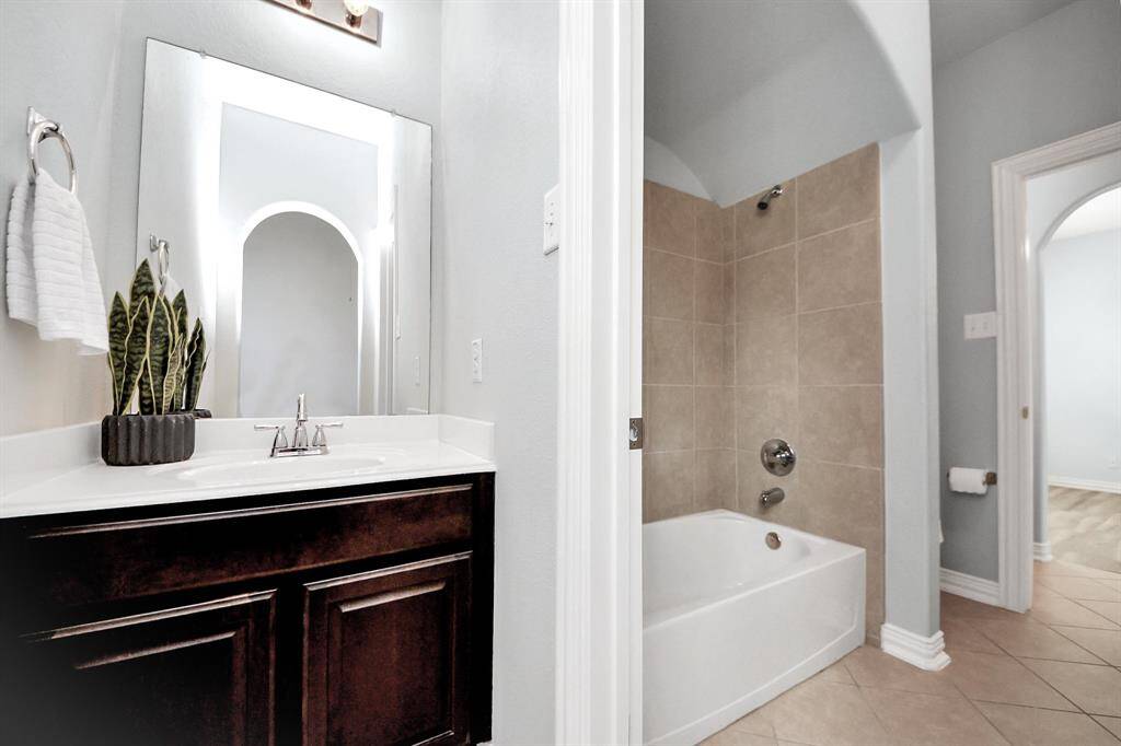 Each secondary bedroom has its own sink area.