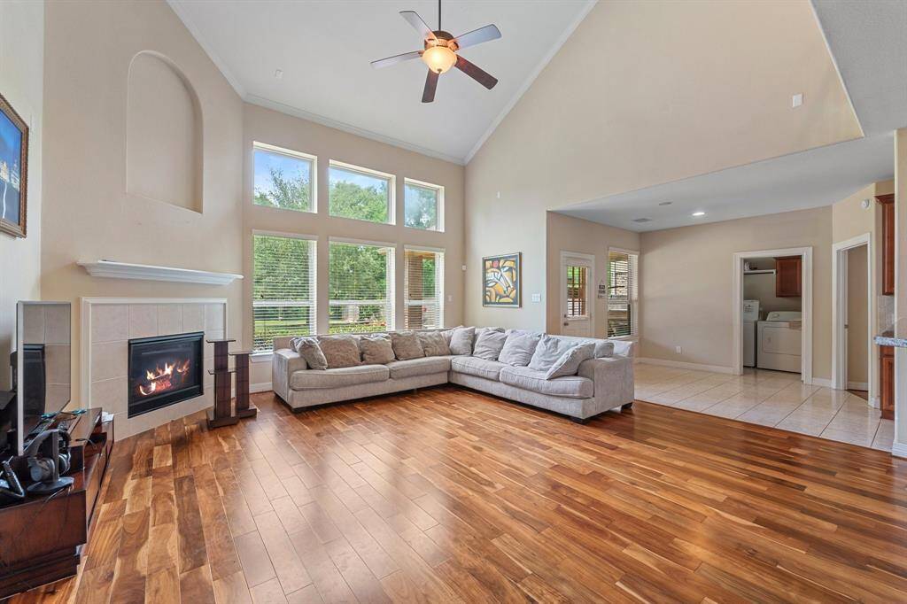 The open floor plan allows for effortless flow from the living room to the kitchen and breakfast room—perfect for entertaining.