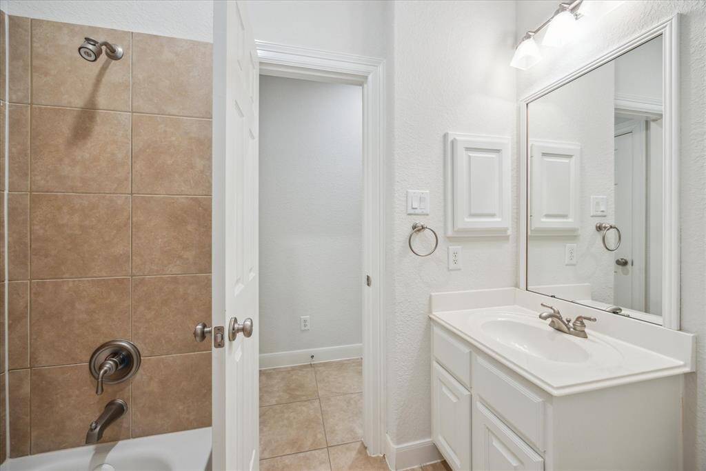 One of the home’s three and a half bathrooms.