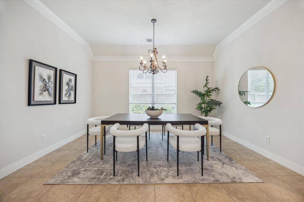 Formal dining area designed for both style and function.