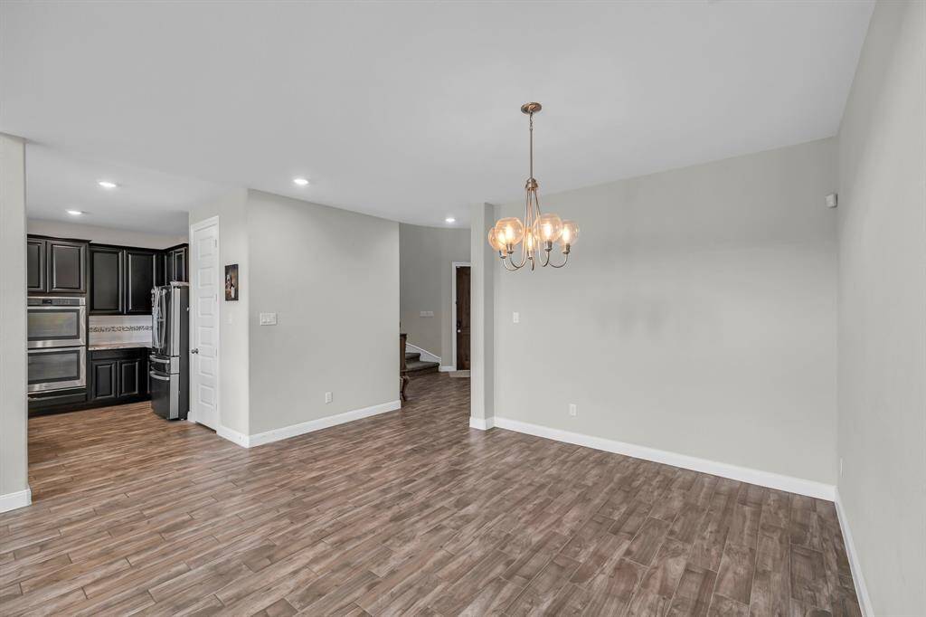 Dining room open to livingroom and kitchen area