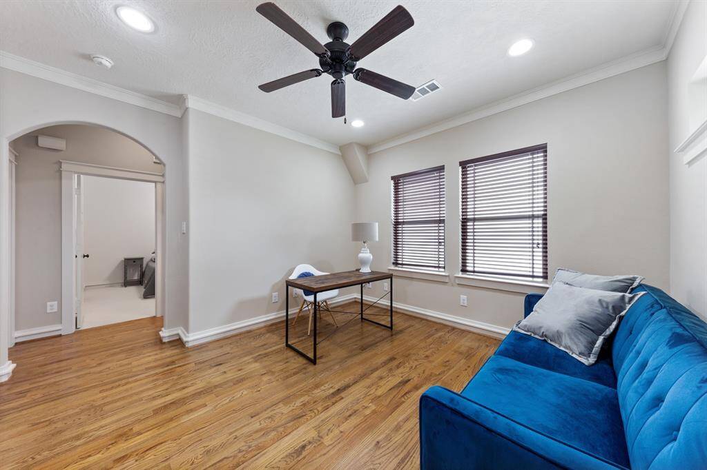 Flex room could be used as office or secondary living area.