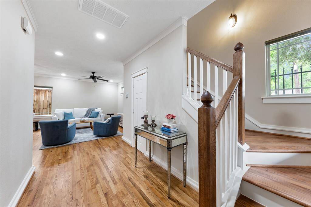 Entry way opens to main living and kitchen on first floor.