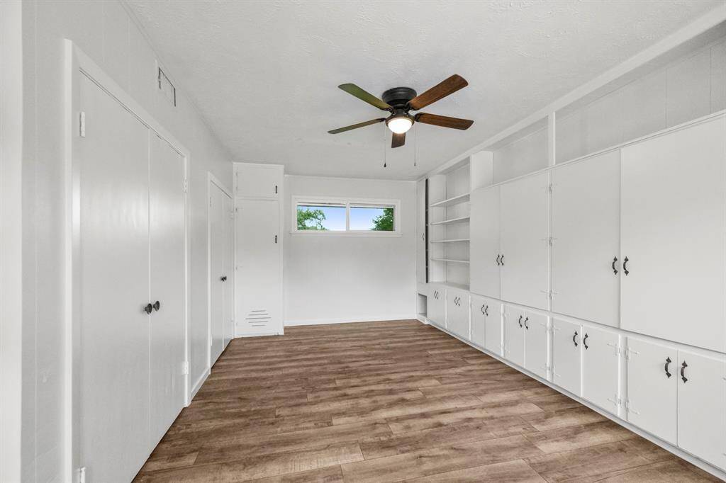 Office study with wall of cabinets