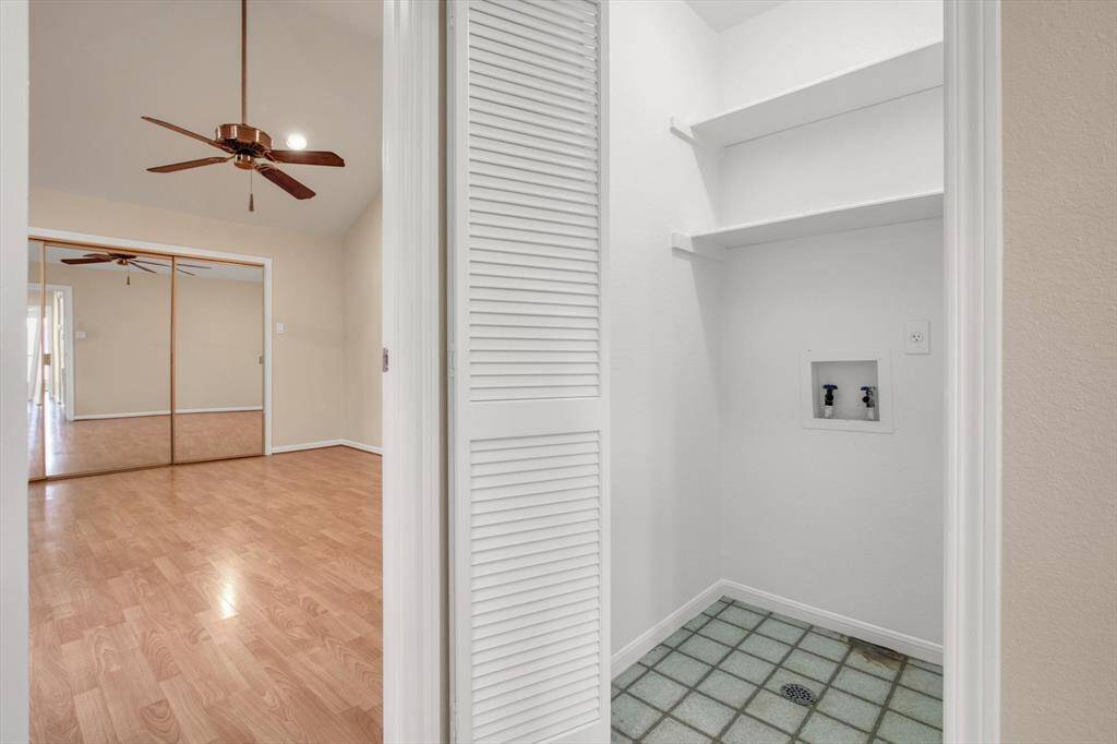 Washer located on second floor