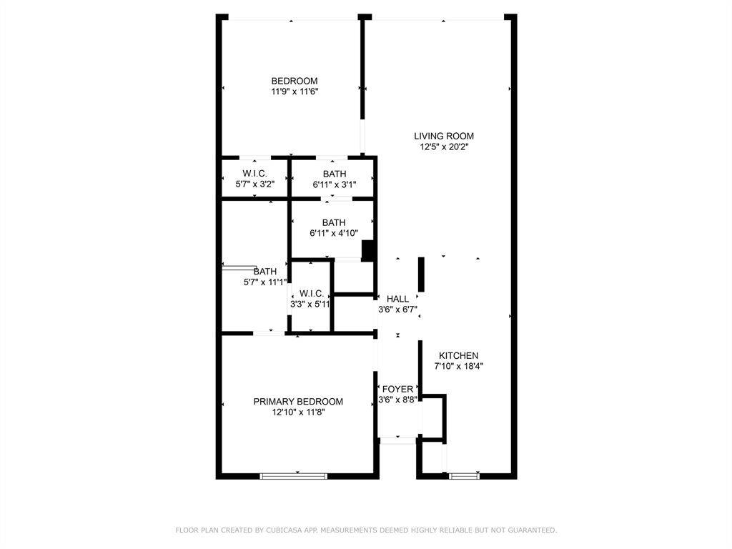 Floor plan shows the convenient layout.  Note the bedrooms are separated by closets and baths to add privacy