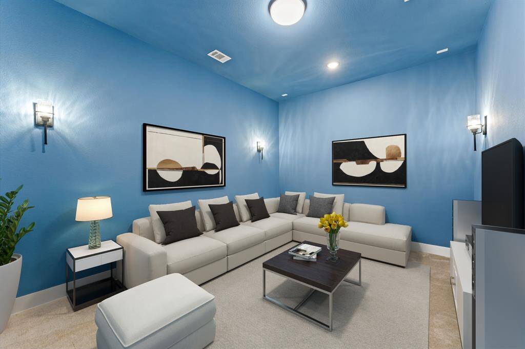 The media room is more than just a place to watch TV—it’s a space where family and friends can gather, relax, and enjoy every moment together.