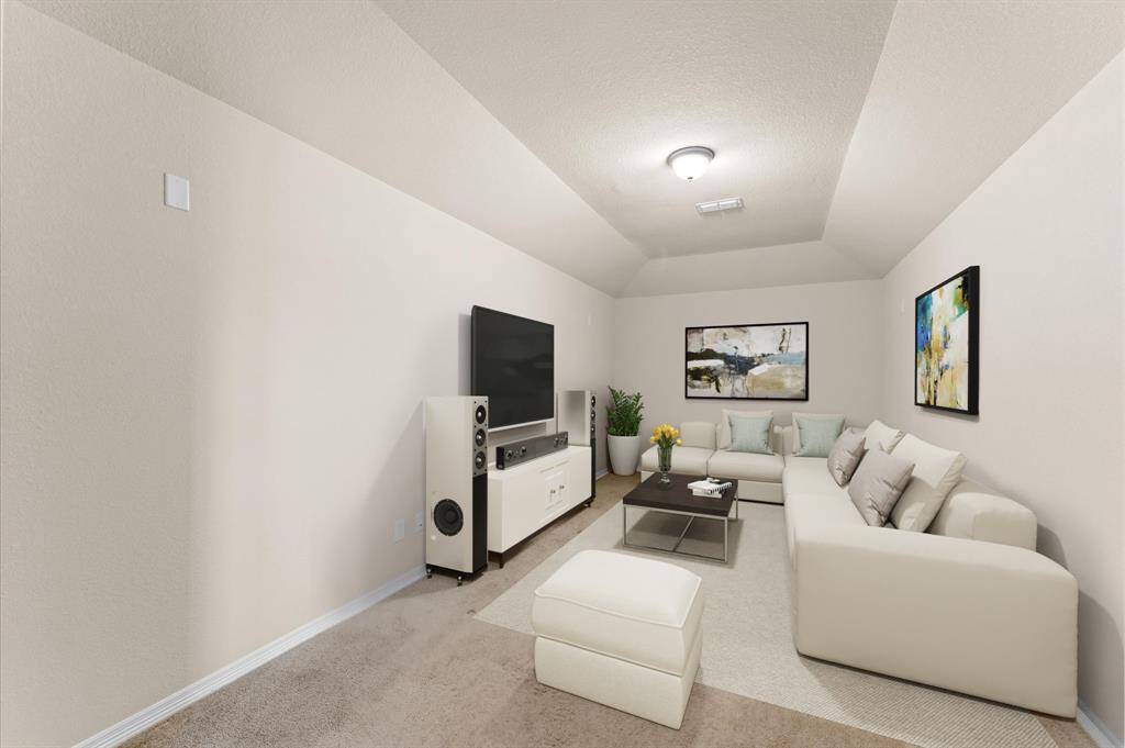 The media room promises cozy movie nights and popcorn-filled weekends.