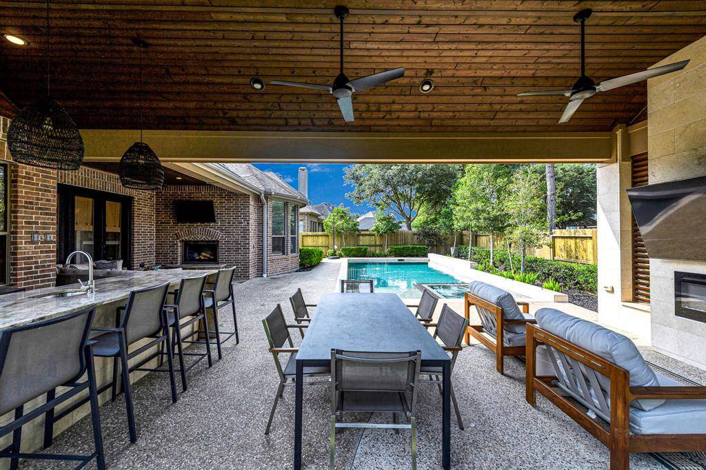 Another view of the covered patio.  There is so much space in this backyard.  It is truly amazing!!