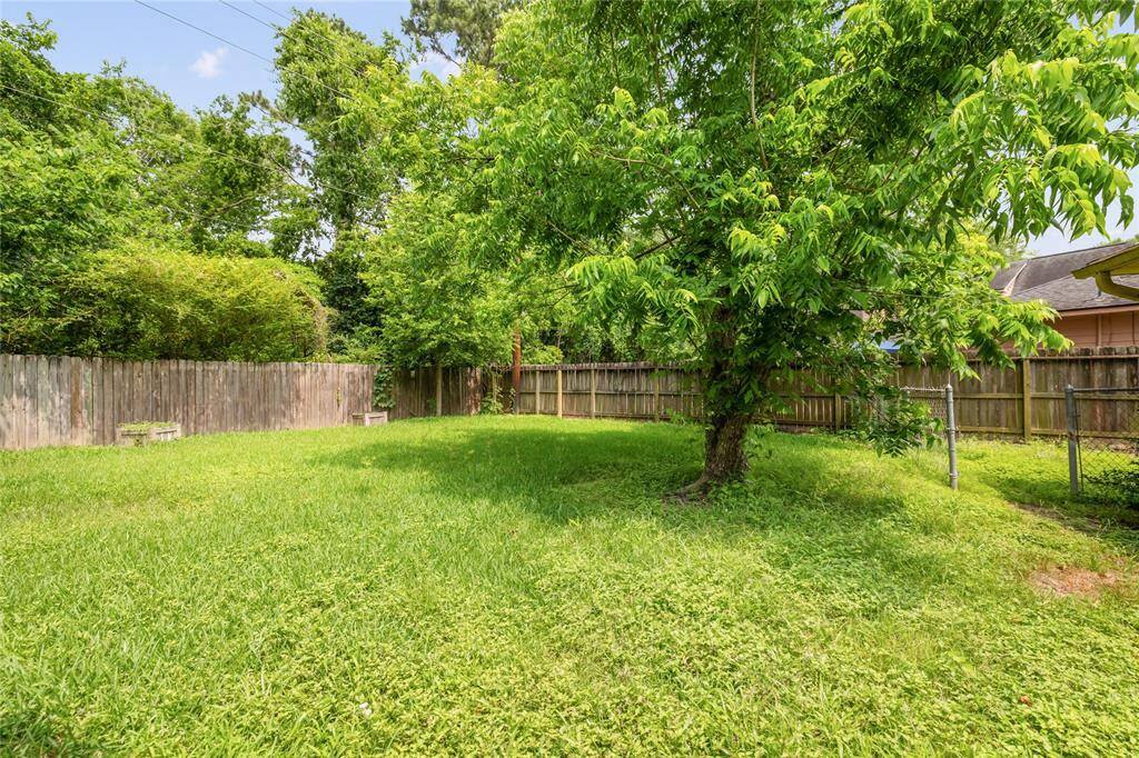 A mature tree offers shade and character in the fenced-in yard—an inviting space with room to relax, play, or garden.