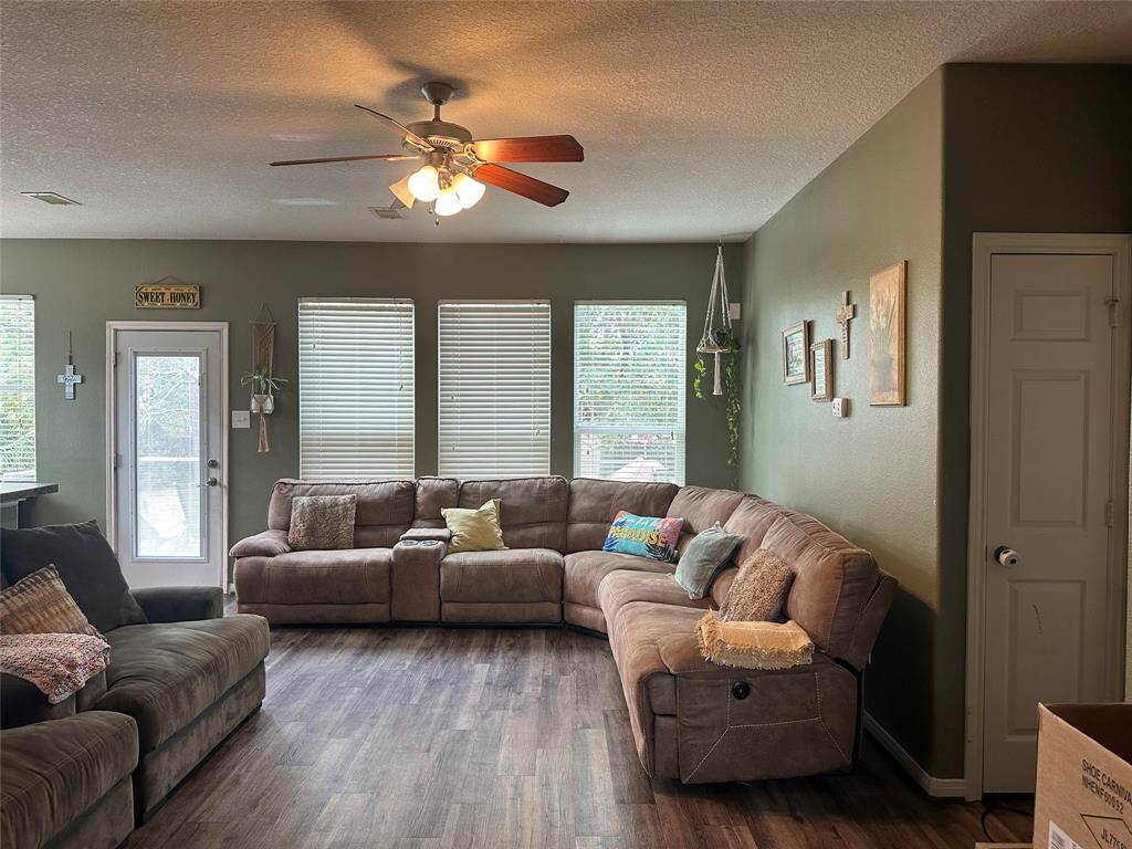 Wall of windows brings in abundance of natural light.