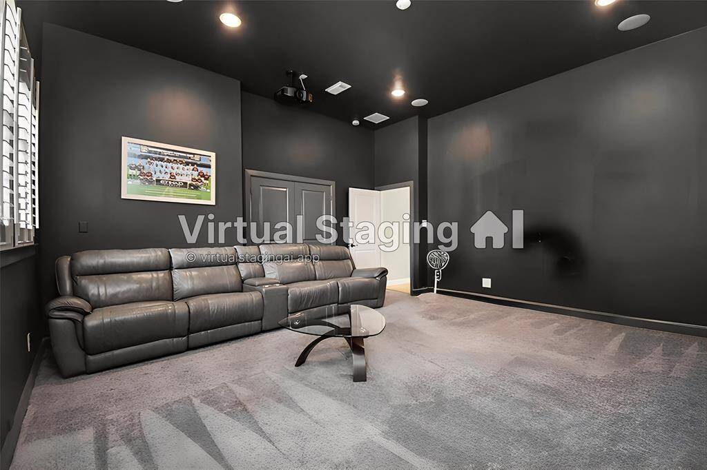 This expansive media room is designed to offer a premium viewing experience, combining high-end technology with plush comfort. It serves as an ideal space for movie nights, gaming, and other multimedia entertainment, ensuring a cinematic experience right at home.