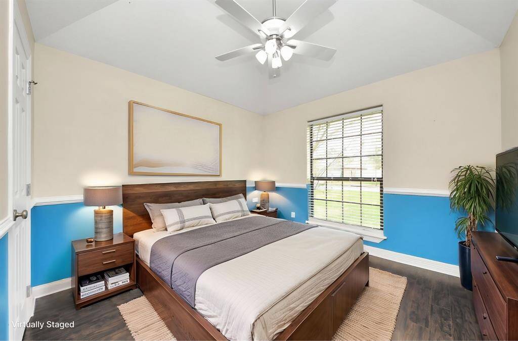 Virtually staged Bedroom #3 to show possible design