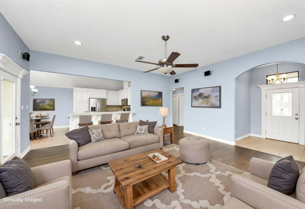 Virtually staged living room to show possible design