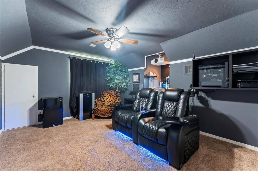 Media Room has a workspace nook