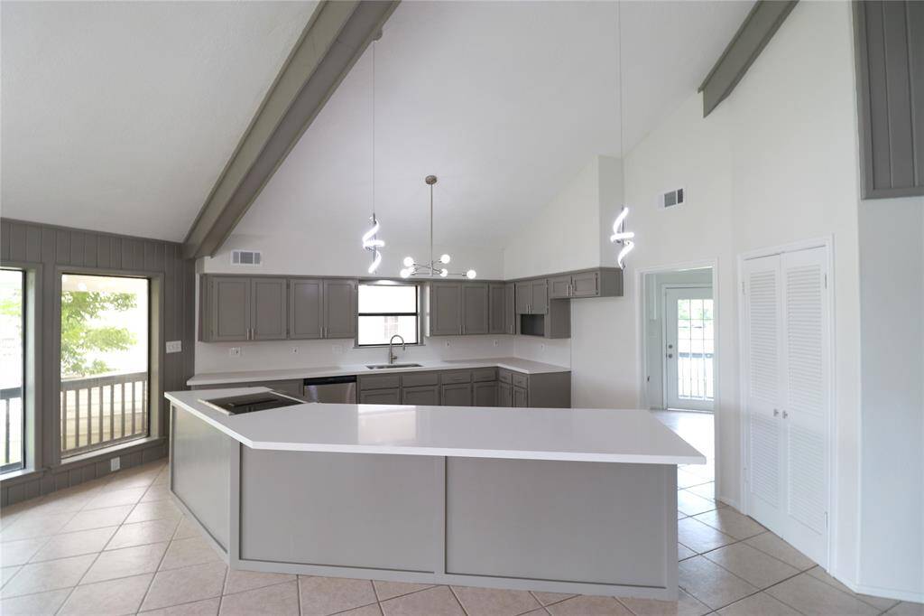 Huge island with tons of countertop space.
