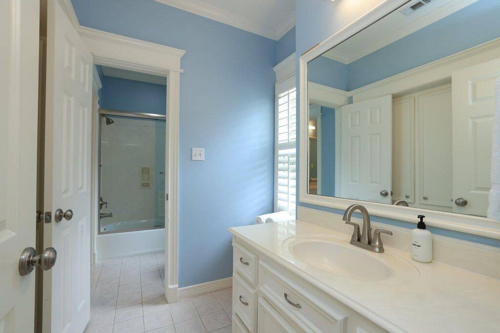 Each secondary bedroom has its on vanity room, only shower and toilet are shared.