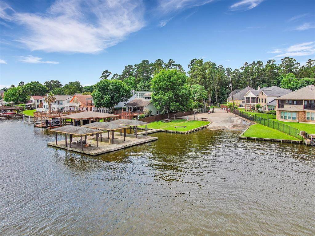 Neighborhood boat ramp, dock, and park.