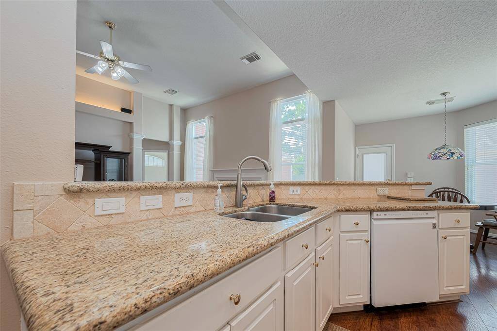 Kitchen opens to the living room