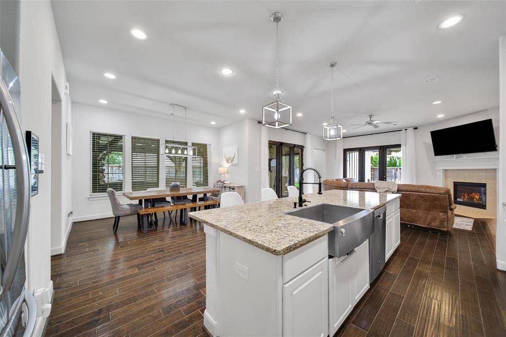 Kitchen is steps away from both dining area and living, perfect flow for entertaining.