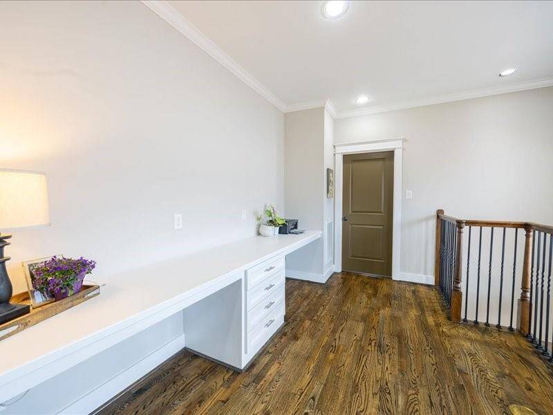 This landing is ideal for homework or crafting AND a yoga mat zone.