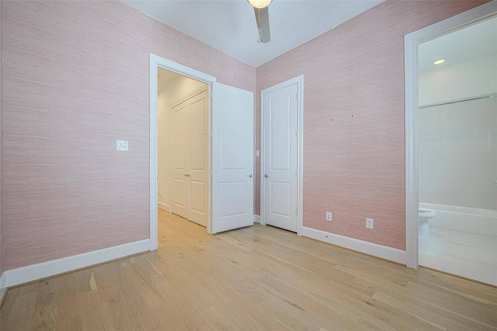 The ensuite bedroom features a bathroom and closet.