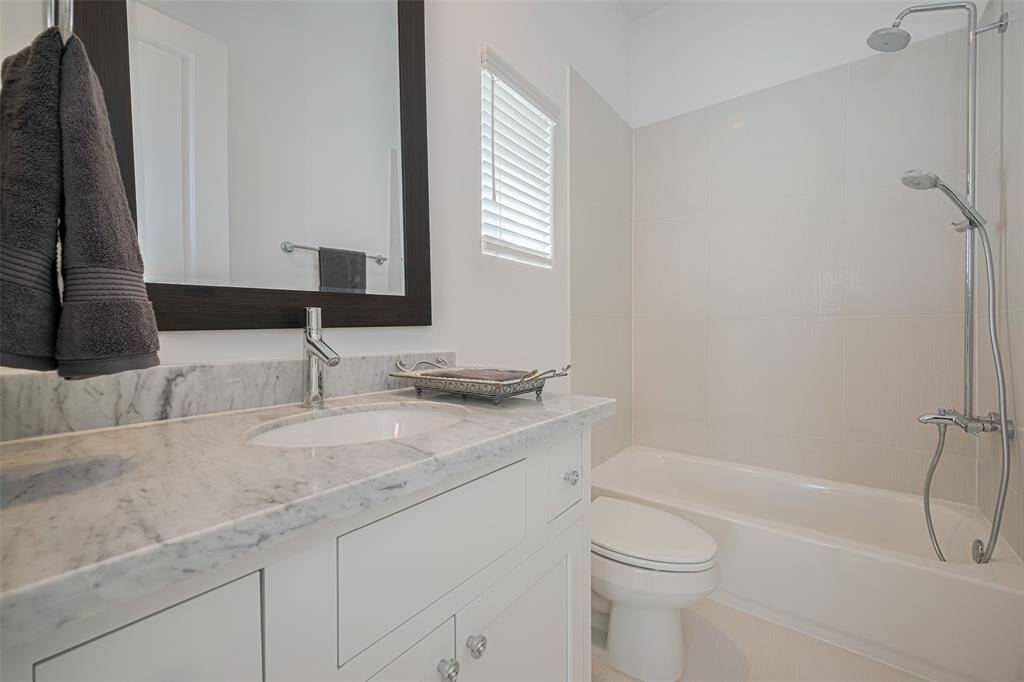 Another lovely bathroom, with marble countertop.
