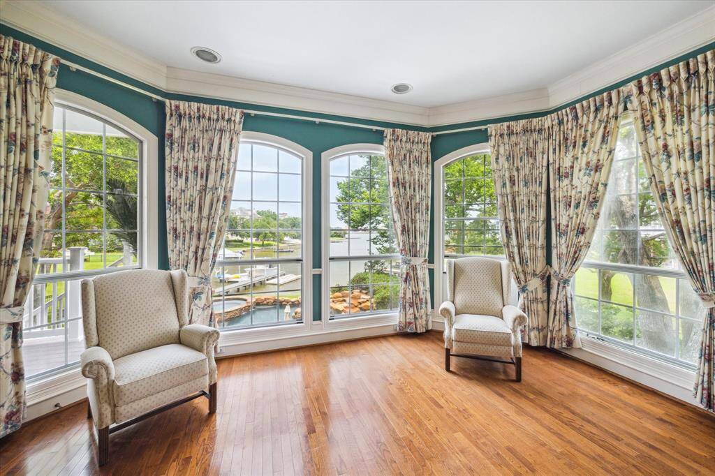 Curl up with a good book in this sitting area!