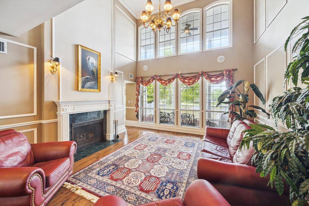 This cozy gas log fireplace will keep you warm on chilly winter nights!