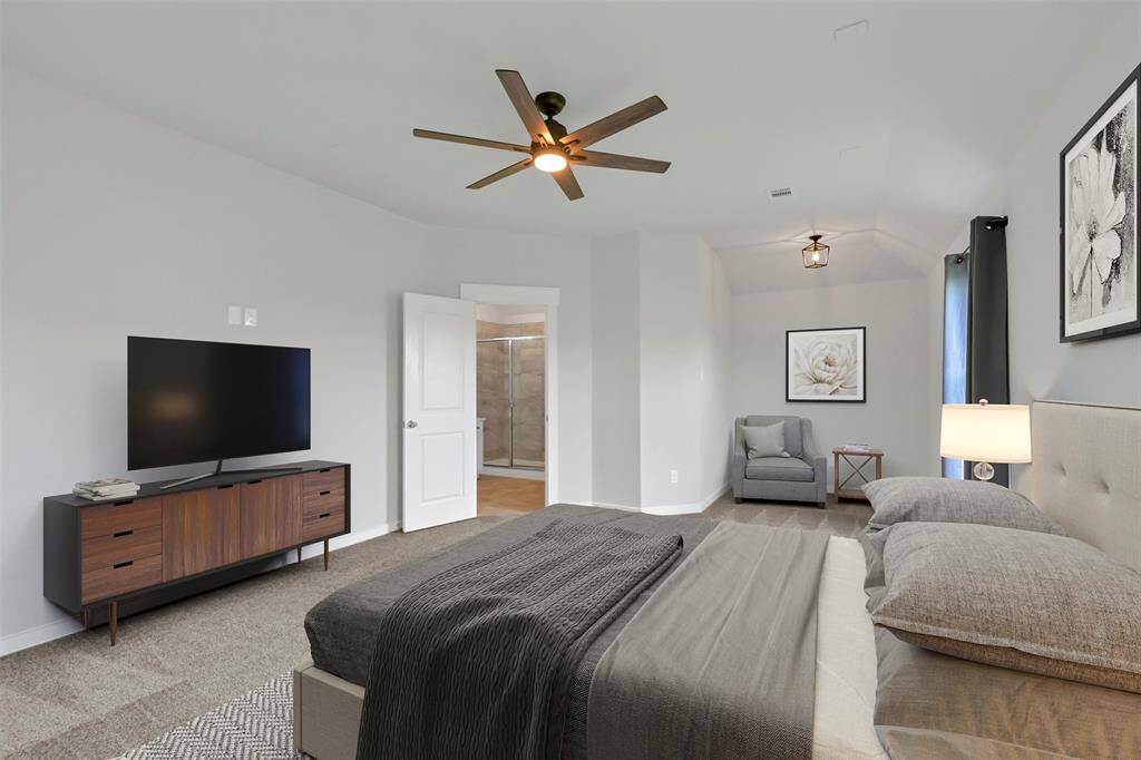 Master bedroom virtually staged.