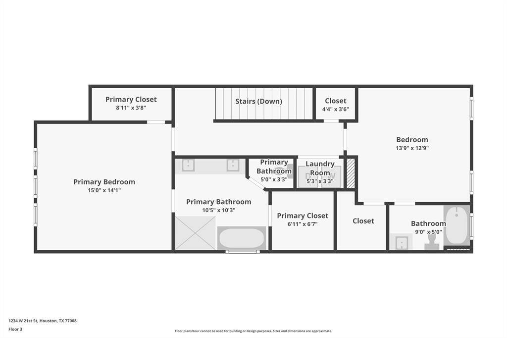 Third Floor- all measurements are approx.