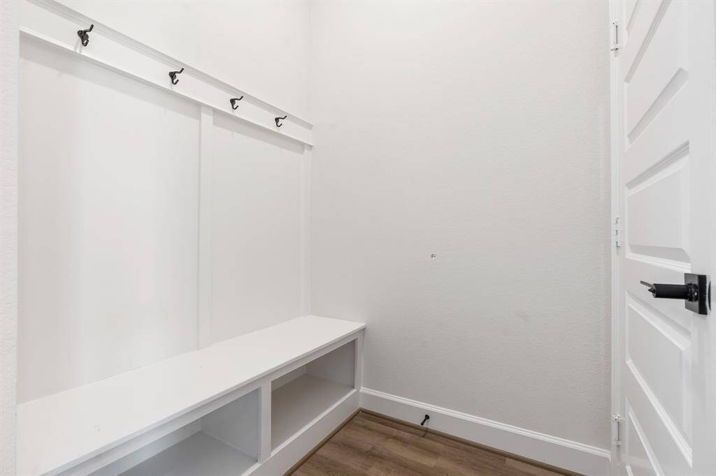 Handy mud room just inside the garage door.