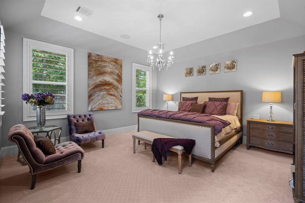Wake up to serene woodland views in your private Owner’s Retreat, where three expansive windows with 5” plantation shutters bathe the space in natural light and frame the beauty of the surrounding nature. Designed for comfort and calm, this spacious suite features built-in surround sound and ample room for a cozy sitting area—creating the perfect sanctuary to relax and recharge.